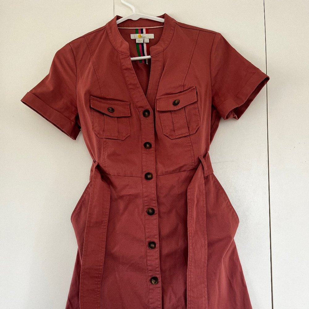Boden Pink Utility Shirt Dress